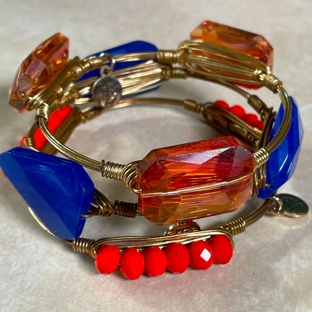 Orange & Blue bangles from Bourbon & Boweties